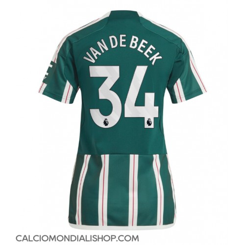 Maglie da calcio Manchester United Donny van de Beek #34 Seconda Maglia Femminile 2023-24 Manica Corta